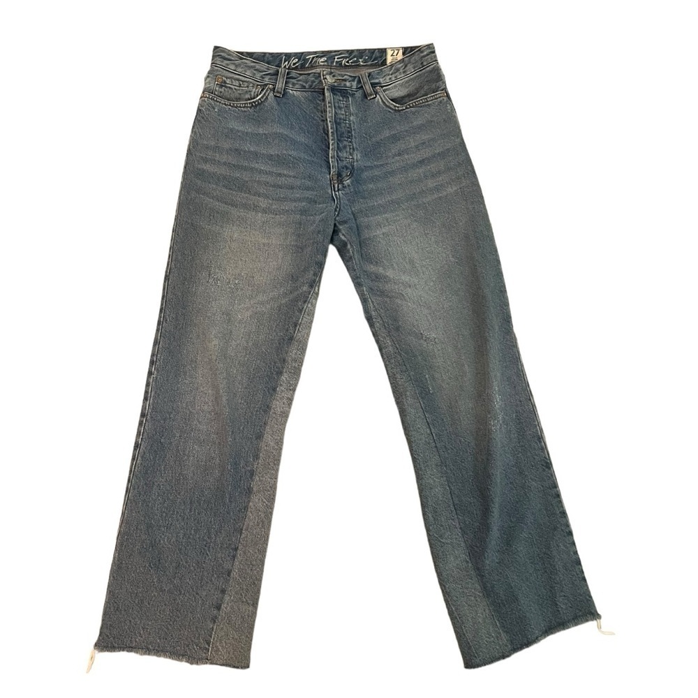 We the Free Wide Leg Jeans High Rise Ankle Button Fly Size 27